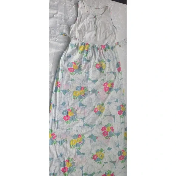 Vtg Warner's Nylon Large Floral Peignoir Set SEMI SHEER SZ 36
